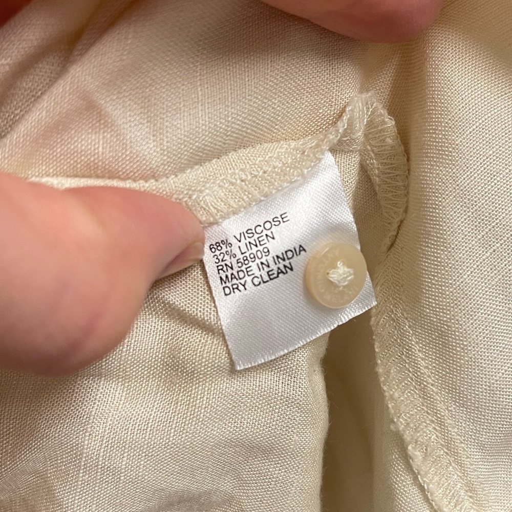 Antonio Melani Cream Split Neck Button Front Blou… - image 8